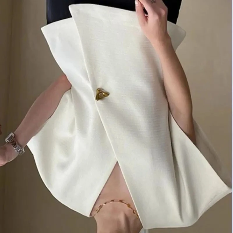 

Blouse Women Single-button Fitted Waist French-style Elegant Asymmetrical Blazer Waistcoat Vest Designer Comfortable Minimalist