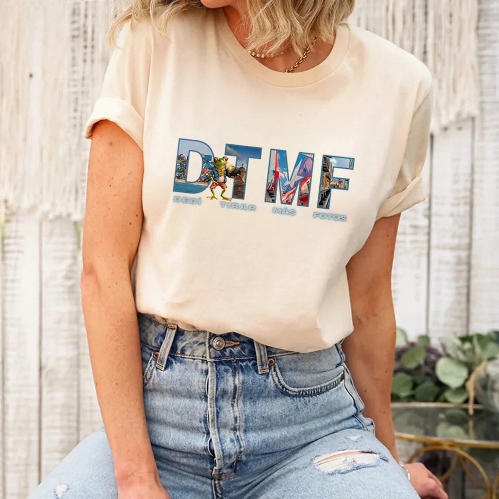 Image of Dtmf Bad Bunny T-Shirt weiblich 80er 2000er Harajuku Psychedelic T-Shirt ästhetisches Harajuku Psychedelic Classic Grafik