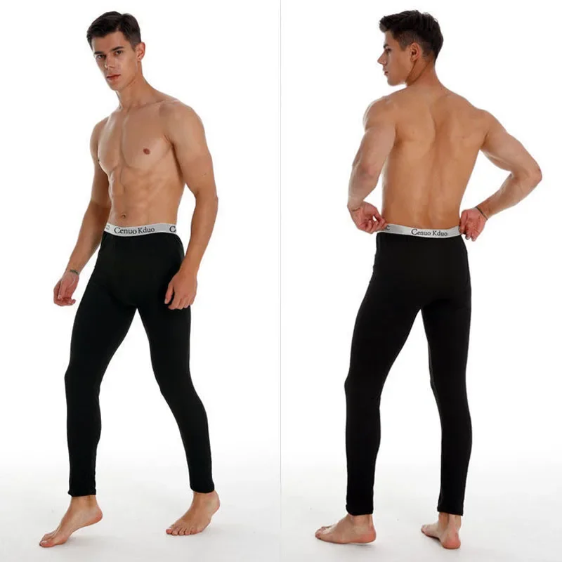 

2025 New Thermal Underwear Men Thin Fleece Leggings Elastic Underpants Solid Color Render Pants Slim Men Clothing Soft ﻿