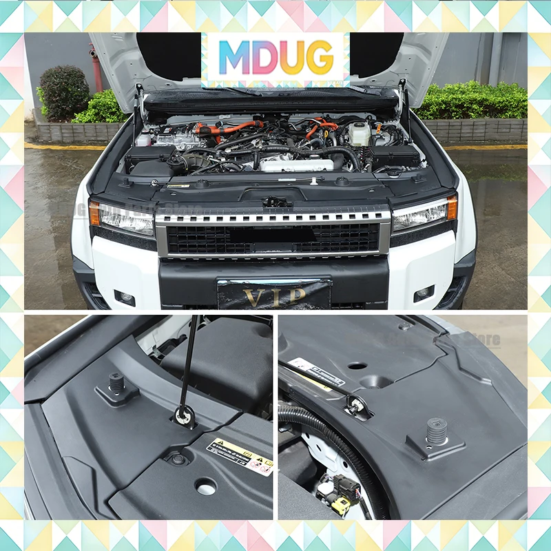 MDUG For Toyota Land Cruiser Prado J250 LC250 2024 2025 Car Engine Cover Cabin Protection Plate Cover Black Interior Accessories