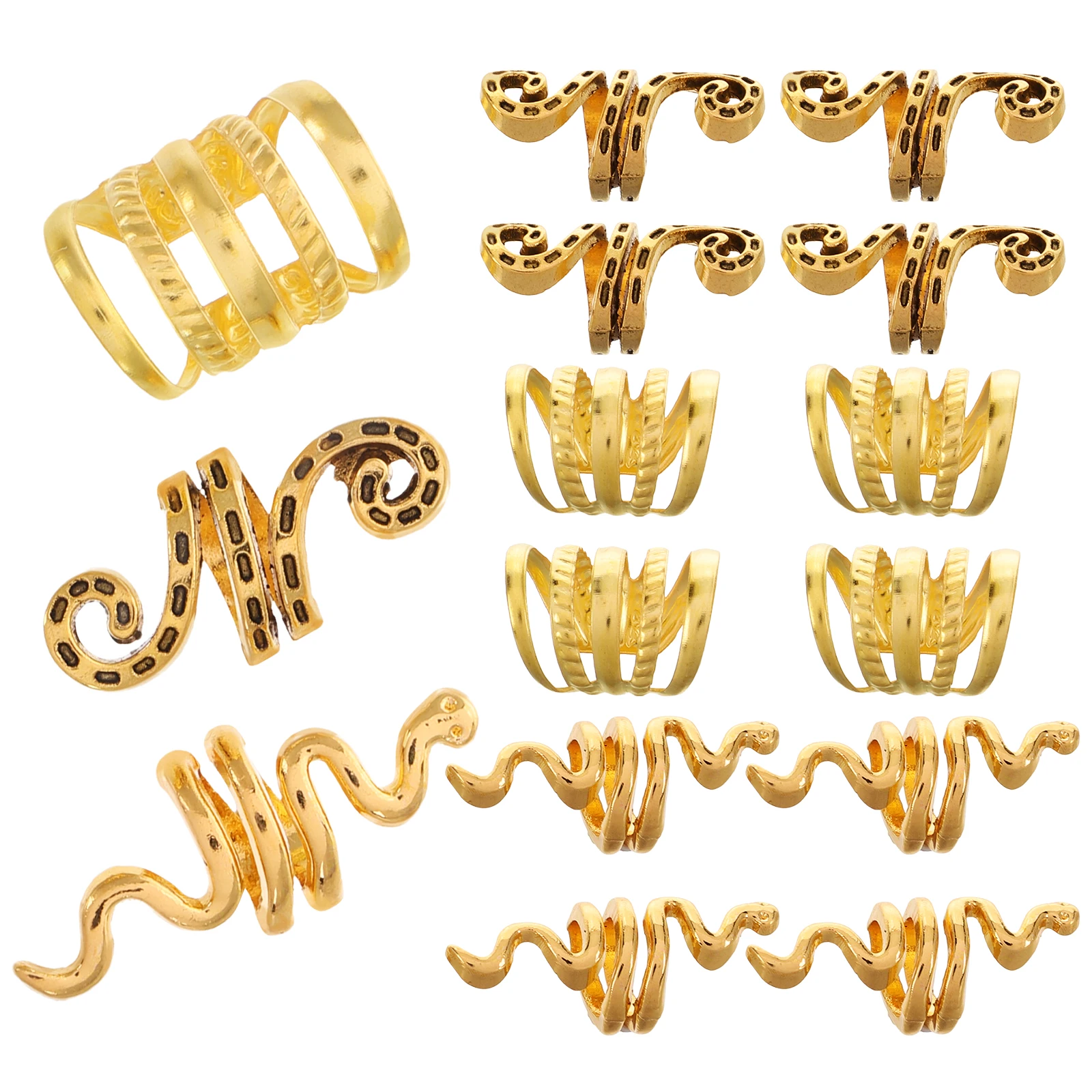 

30 Pcs Ornament Braid Jewelry Hollow Rings DIY Hair Accessories Dreadlocks Braids Charm Wedding Hair Clips Stylish