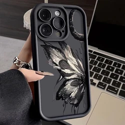 Black Butterfly Soft TPU Case for Samsung Galaxy A55 A35 A25 A15 A05 A05S 5G A24 A13 A23 A12 A22 A32 A52 A52S A71 A72 A51 4G