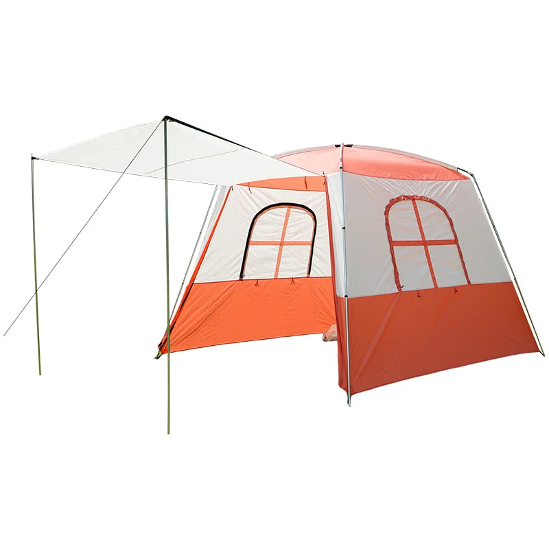 

Outdoor Summer Car Rear Integrated Camping Tent 4-5 People Manual Setup Sunshade Sunscreen Rainproof Camouflage