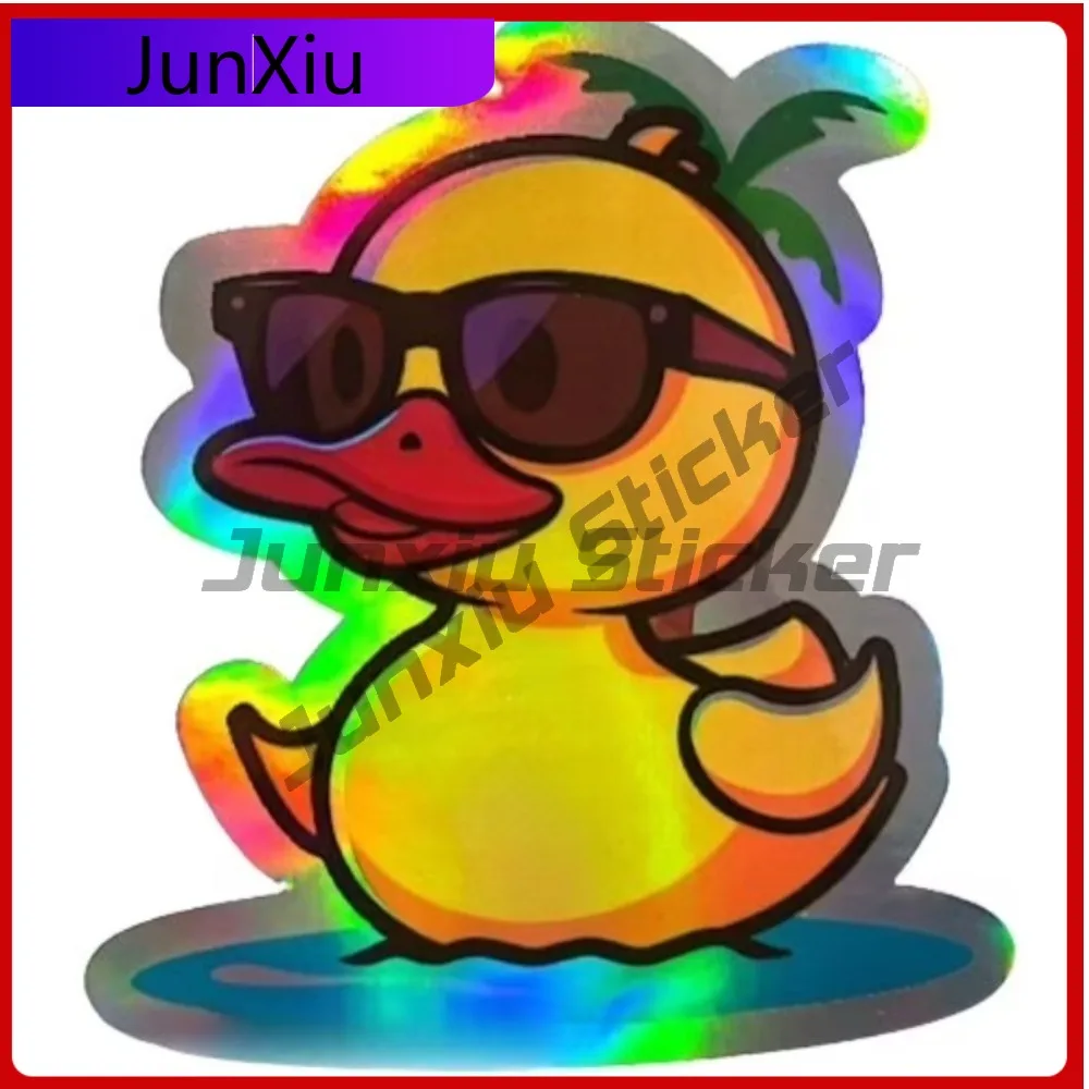 

Holographic Swimming Duck Sticker. Cute Car Laptop Window Bumper Waterproof Vinyl Decal Accessory Funny Funny Vintage Cool