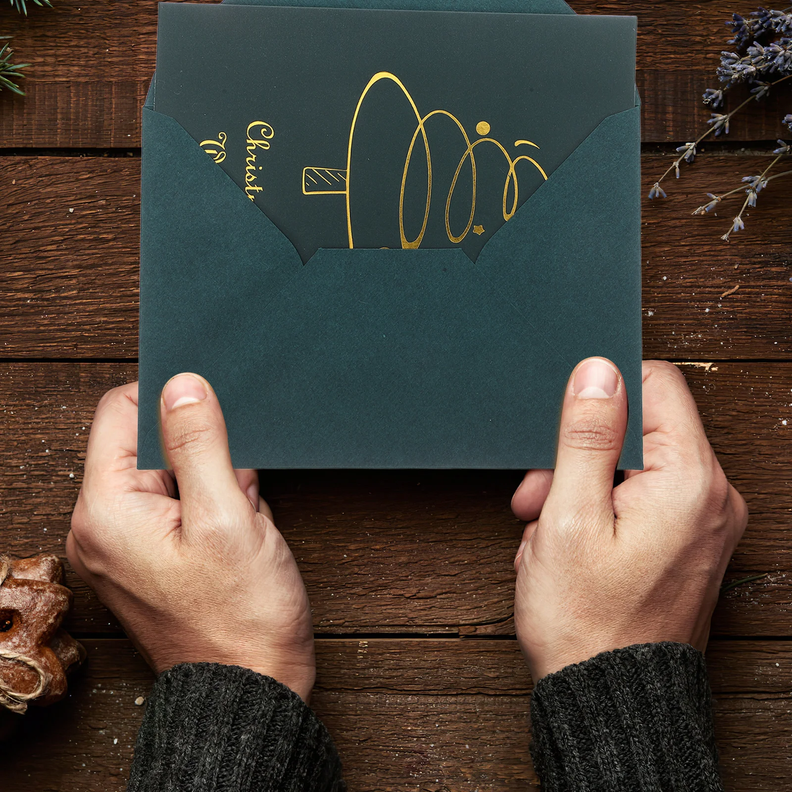 

10 шт. винтажные рождественские поздравительные открытки из золотой фольги, пустые интерьерные праздничные открытки с благословением, товары для вечеринок, праздничные торжества