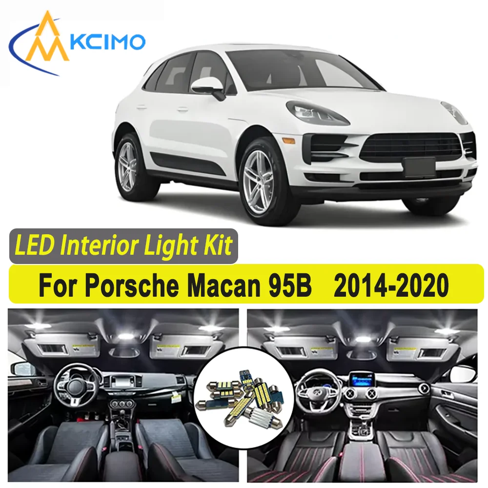 

Kcimo LED For Porsche Macan 95B (2014-2020) Premium Bright LED Interior Dome Map Trunk Light Kit Car Led Lamps Canbus Car LED