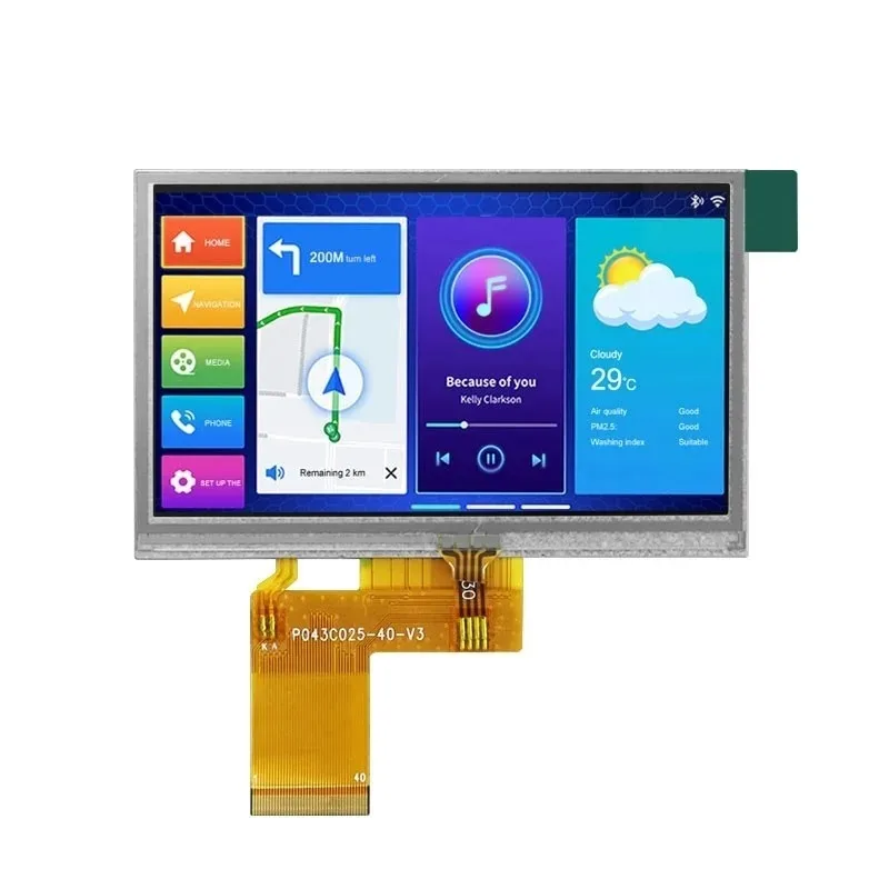 4.3 inch RTP Capacitive Touch Screen TFT Color LCD Display RGB24-bit interface IL6485 Driver screen Resistance touch screen