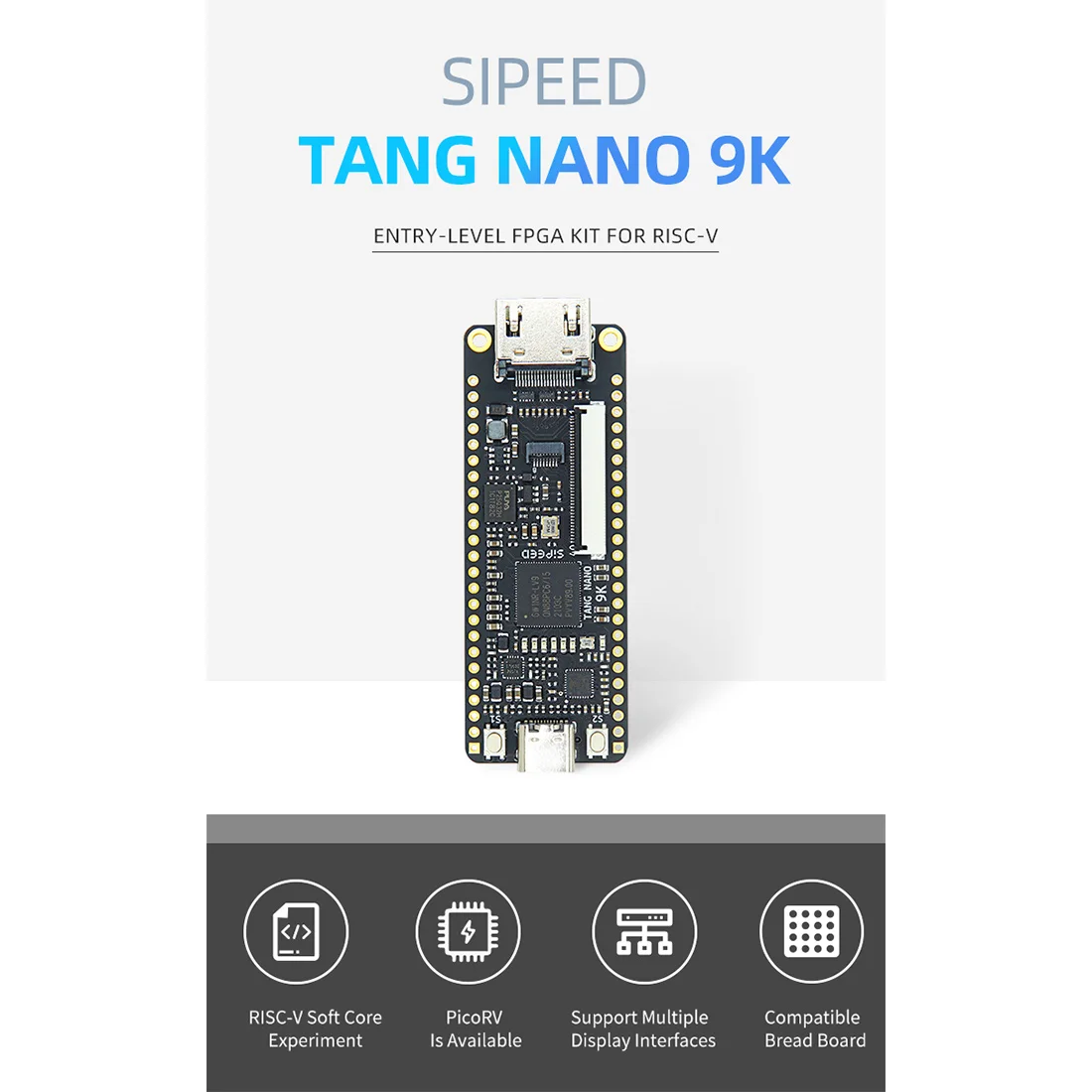 لوحة تطوير Tang Nano 9K FPGA GOWIN GW1NR-9 متوافقة مع HDMI