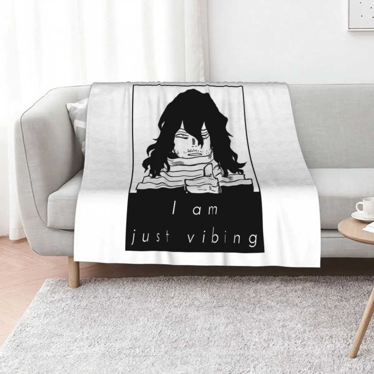 

aizawa i am. just vibing Throw Blanket For Sofa Thin Soft Big Plaid on the sofa blankets ands Blankets