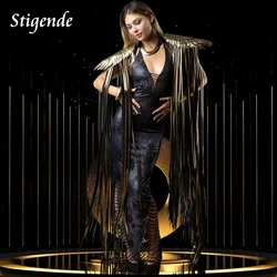 Sequin Cape Wing Tassels Wraps for Women Party Wear Poncho Ladies Fashion Cosplay Apparel Accessories