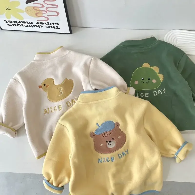 2026 Neue Kinder-Fleecejacke für Mädchen und Jungen, Herbstmode, lässige Oberteile, Cardigan, antistatische Oberbekleidung, Outdoor, 1-6 Jahre – Detail 12