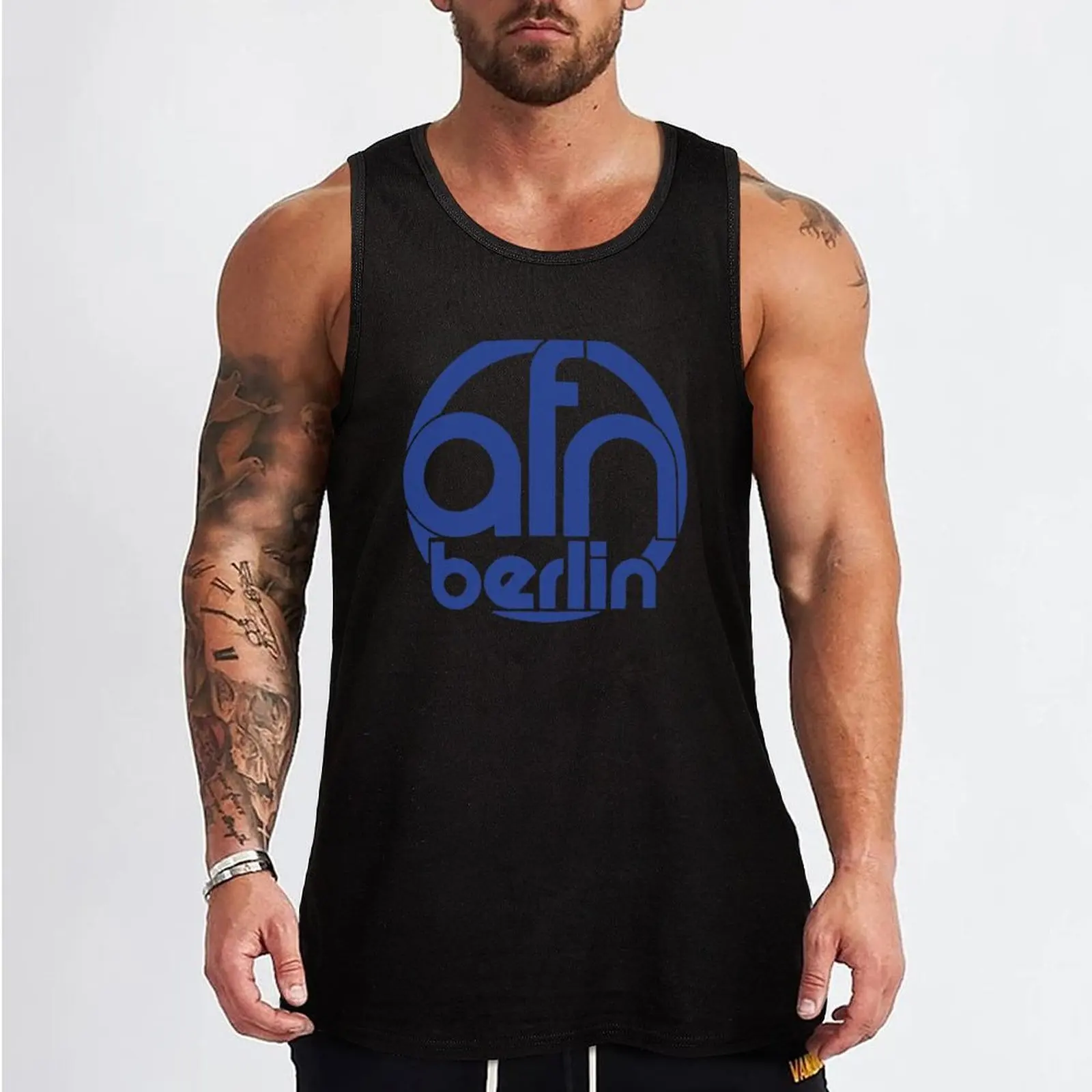 afn berlin logo Tank Top sports t-shirts for men gym t shirt men bodybuilding men quick-drying t-shirt