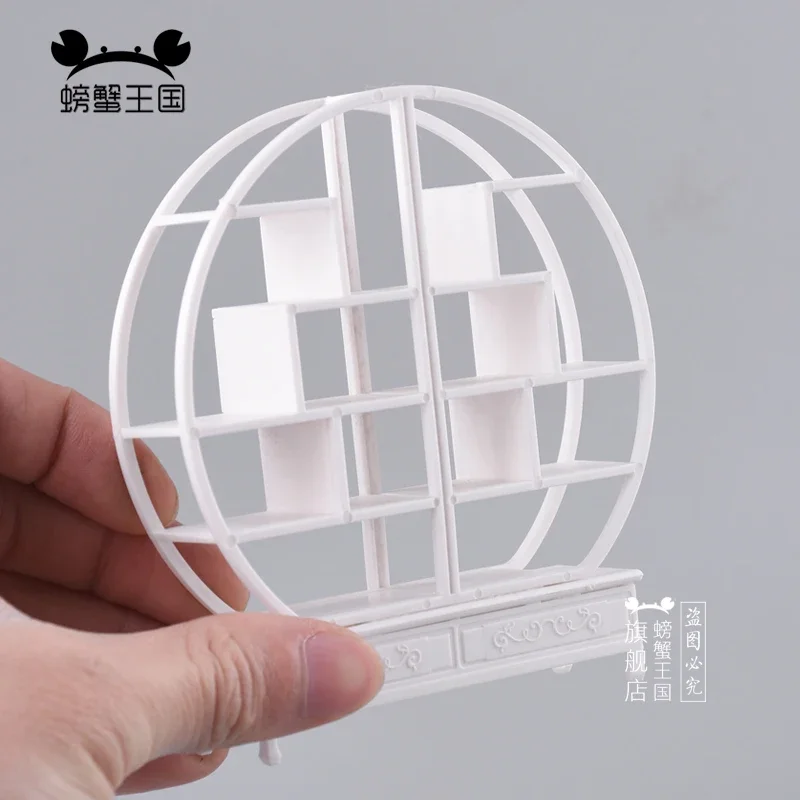 1/20 Plastic Cupboard Bookshelf Doll Stand Dollhouse Furniture Miniature Building Interior Decorative Craft Ornament Assembly