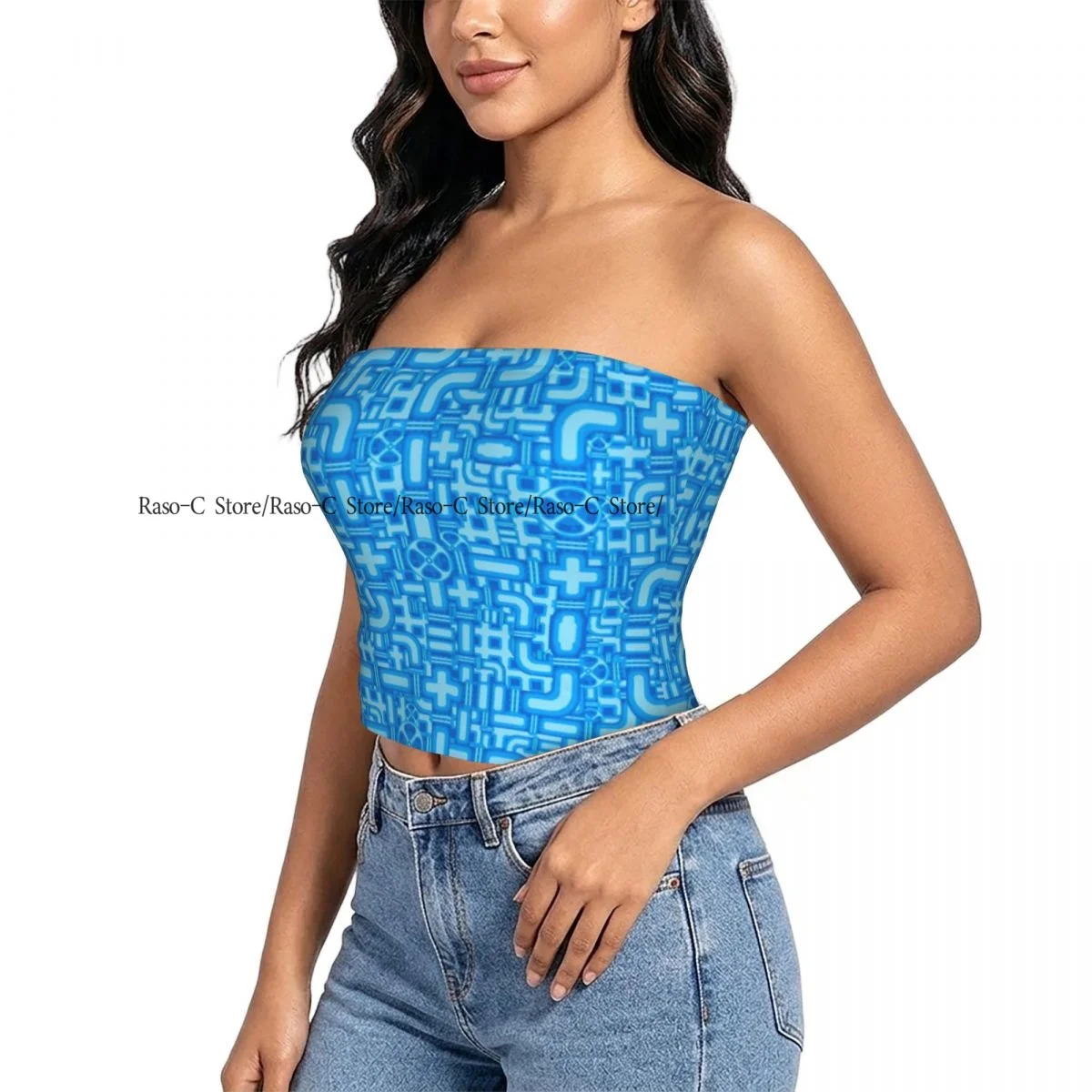 Women Shirt Summer Strapless Backless Tops Interlacing Of Pipes Sleeveless Vest