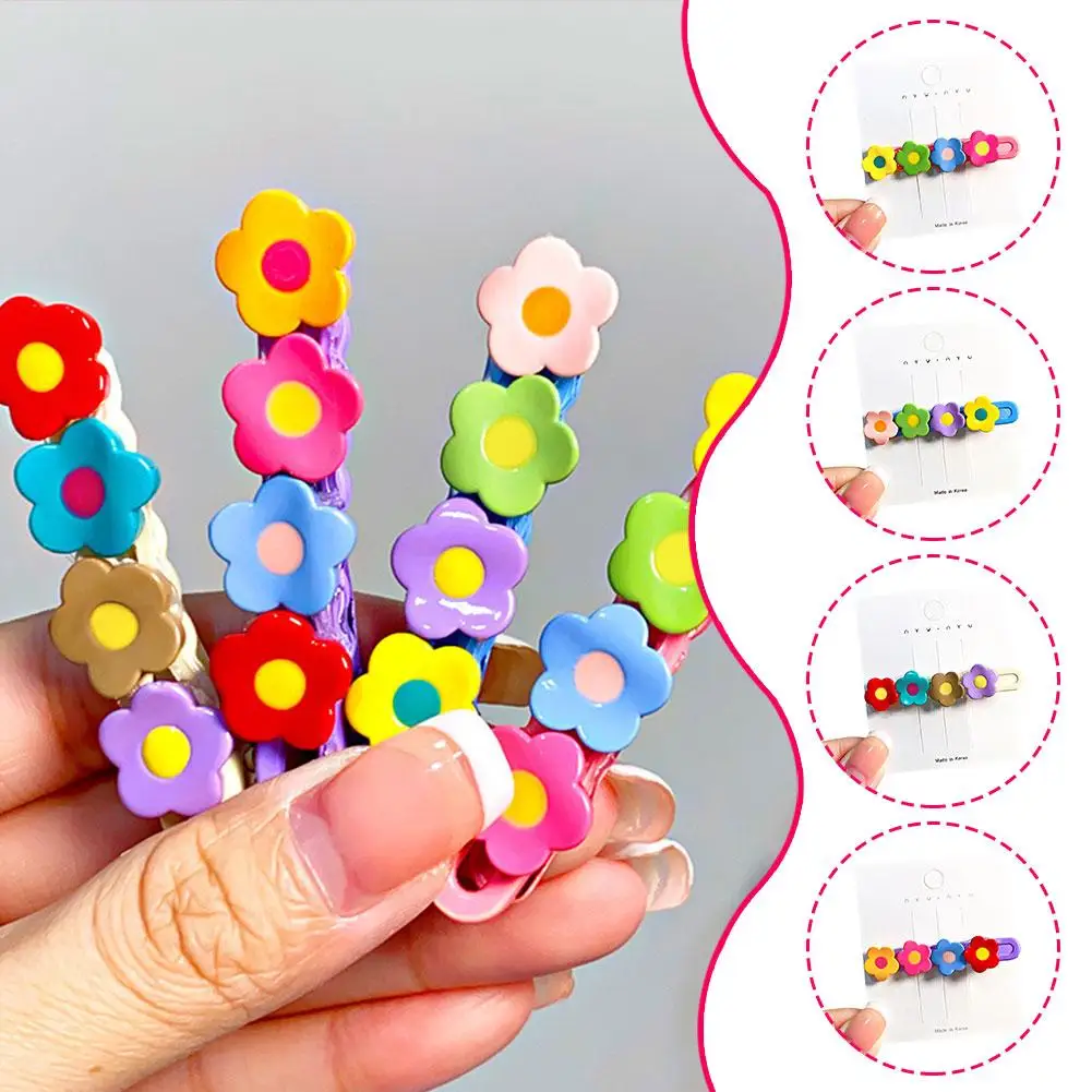 Colorful Flowers Hair Clips Girls Sweet Barrettes Hairpins Baby Accessory Hair Girls Hairpin Headwear Barrettes Yellow Kid W3q4