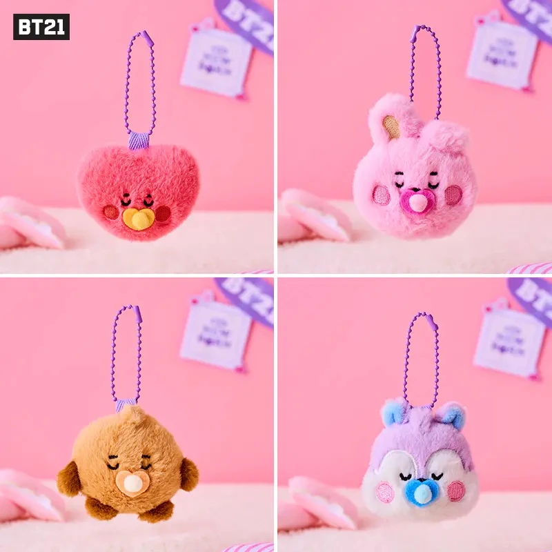 New Kawaii Bt21 Good Night Baby Series Plush Pendant Mini Bt21 Plush Toy Boy Girl Backpack Key Chain Accessories Birthday Gift