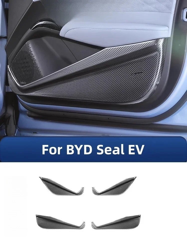 

For BYD Seal EV 2023 2024 ABS Carbon Fiber Car Door Anti Kick Sticker Car Door Edge Protective Cover Car Styling