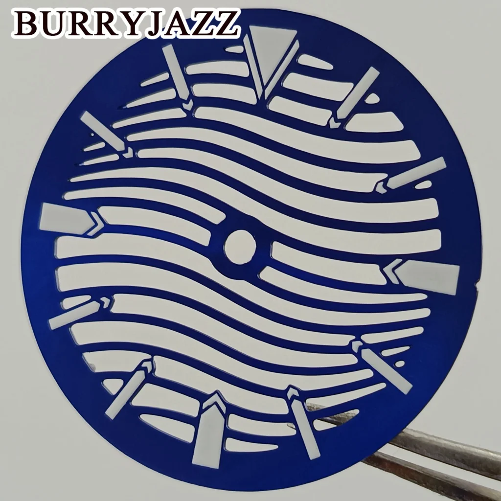 BURRYJAZZ 29 مللي متر بدون شعار NH35 NH70 NH72 الجوف خارج أبيض أسود أزرق أخضر رمادي ساعة الطلب الأخضر مضيئة صالح 3 الساعة تاج