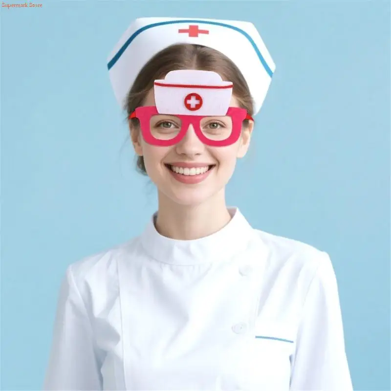 Pielęgniarka Q5we pielęgniarki pielęgniarki czapki okulary pielęgniarki kostium Halloween cosplay kostiumów