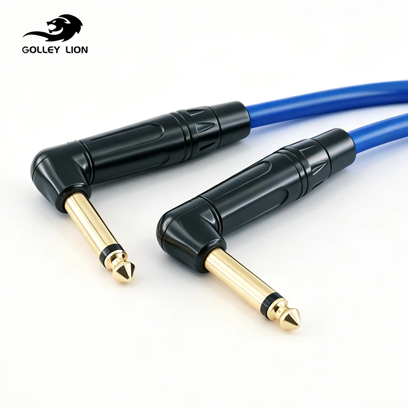 Cable para Guitarra Eléctrica GOLLEY LION, 1/4 de Pulgada, Ángulo Recto, 6.35mm TS, Cable para Instrumentos Musicales, Guitarra, Bajo, Batería
