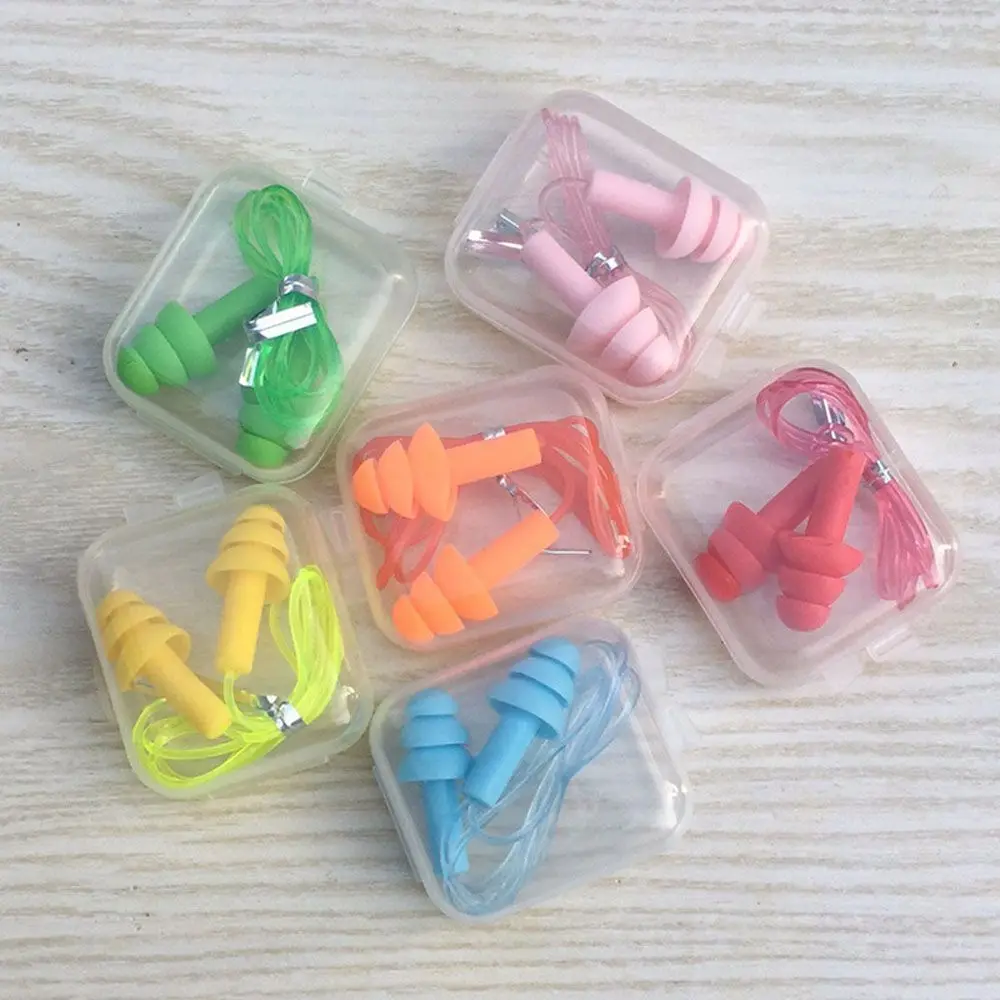Comfort Rope Soft Silicone Hearing Protection Ear Plugs Swimming Ears Protector Noise Reduction