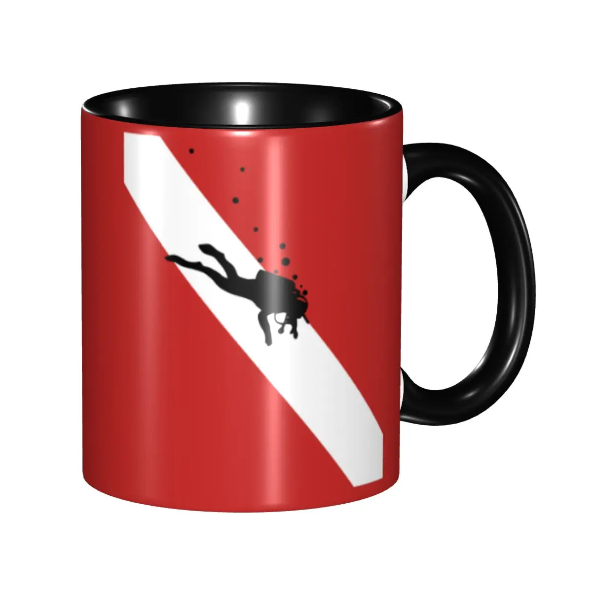 

Custom Scuba Dive Flag Bubble Coffee Mug DIY Diving Diver Ceramic Milk Tea Cup