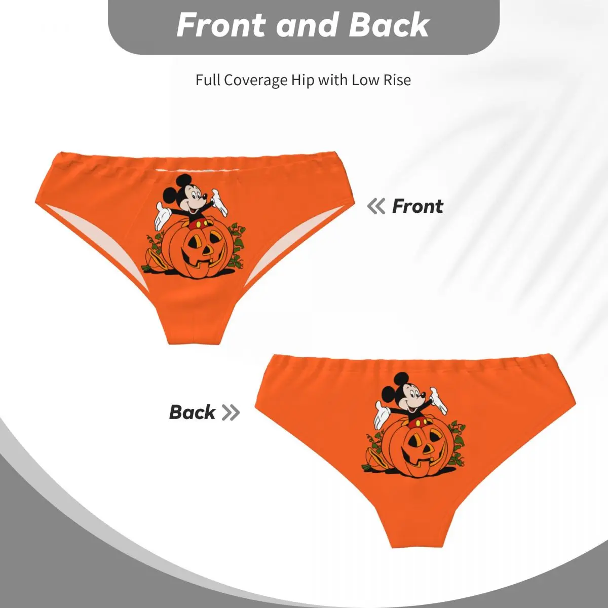 Custom Men\'s Minnie Mickey Mouse Men Brief Panties Male Soft Donald Duck Pumpkin Pie Underwear Underpants