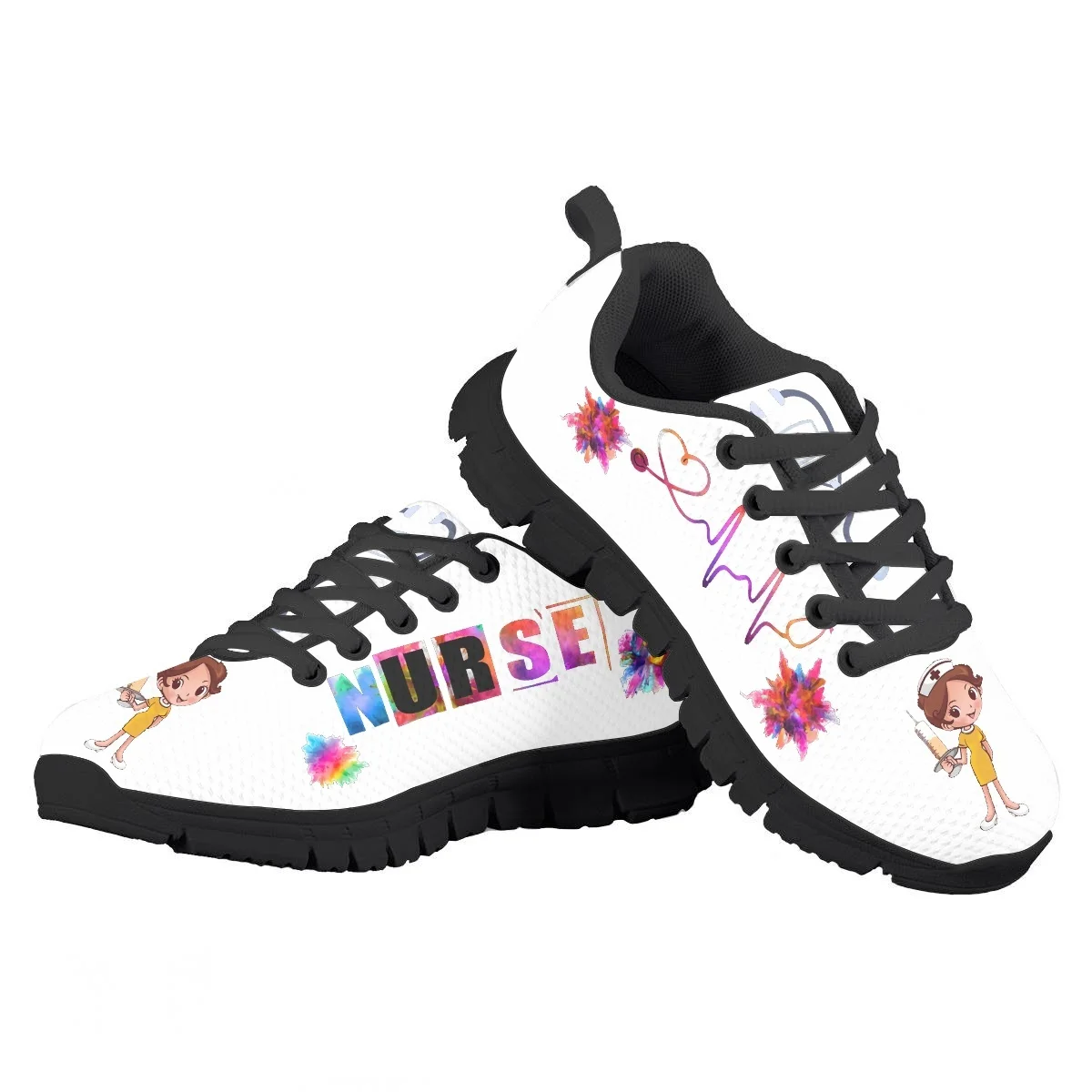 Tennis Shoes EMT EMS Paramedics Nurse Pattern Children's Running  Footwear Round Toe Shock Absorption Casual Sneakers Fashion