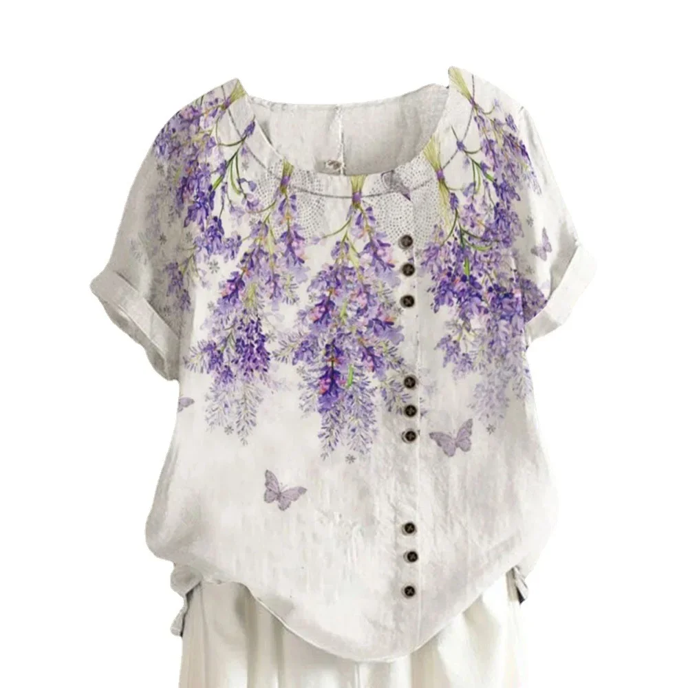 Pop Estate Manica corta T-shirt Donna Camisetas Moda Top Tee Stampa Maglietta allentata Donna Casual Blusas T Shirt Abbigliamento donna