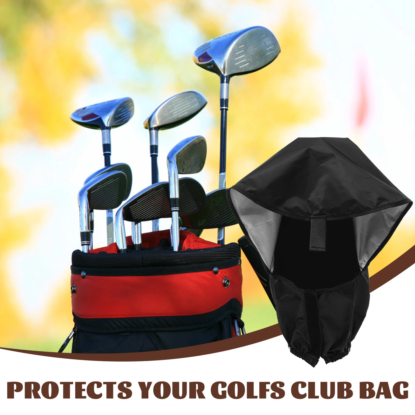 Golf Bag Rain Cover Sturdy Construction Wear Resistant Fabric Foldable Compact for Easy Storage Golf Club Bag Protector