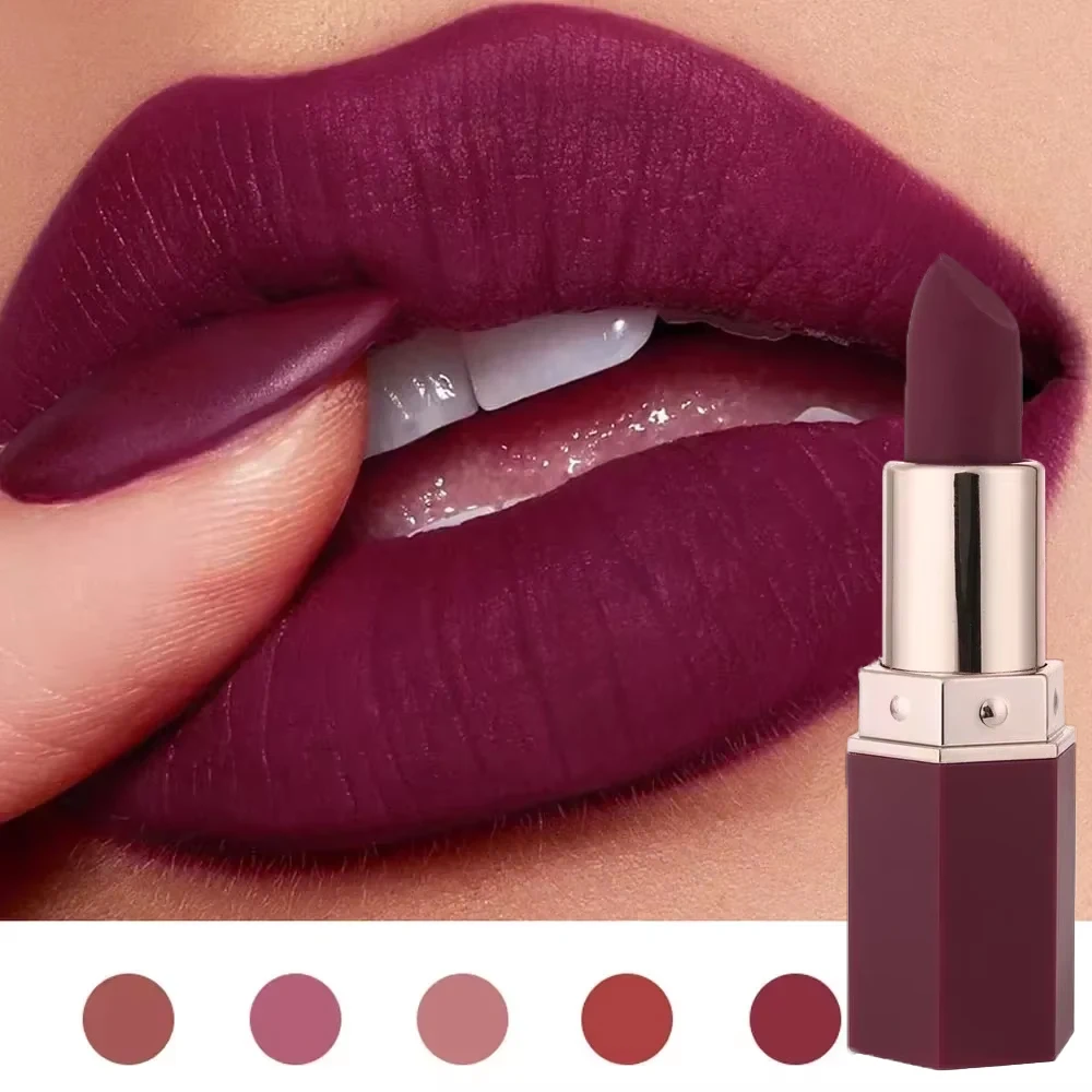 Nude Velvet Matte Lipsticks para mulheres, impermeável, duradouro, hidratante Lip Stick, não desbotando, antiaderente, brilho labial, maquiagem