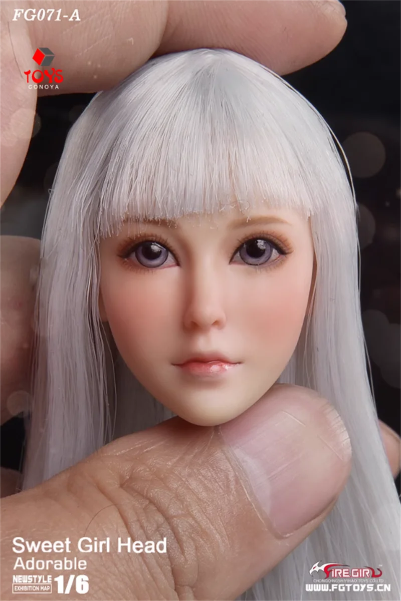 Fire Girl Toys FG071 1/6 Scale Beauty Sweet Girl Head Sculpture Pale Skin For 12'' Female Action Figure TBLeague Body Doll