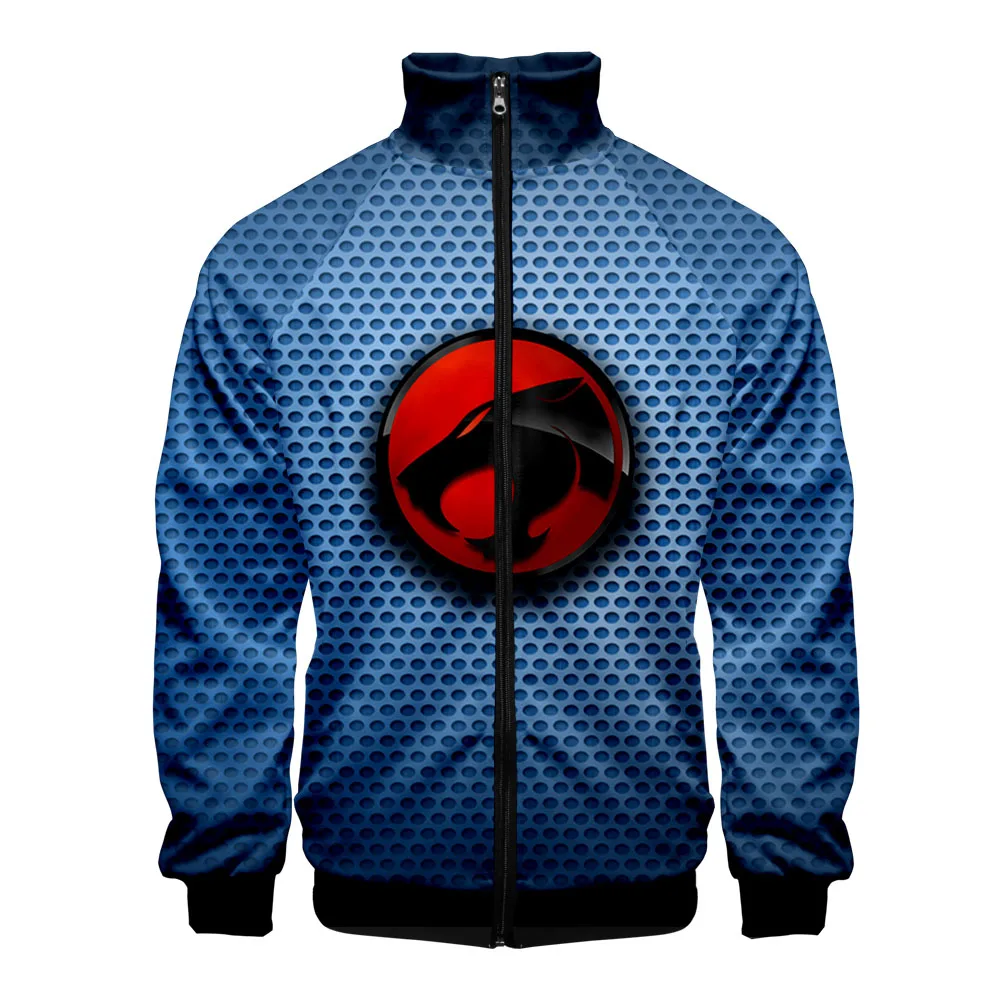 Chaqueta clásica de anime ThunderCats para hombre, cortavientos ajustado de poliéster 3D, chaqueta informal con cremallera, Tops de calle Harajuku