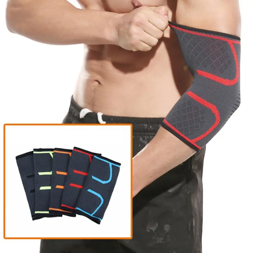 

New Nylon Elbow Pads Elastic Black Blue Red Elbow Brace Breathable Arm Sleeve Basketball Volleyball Football