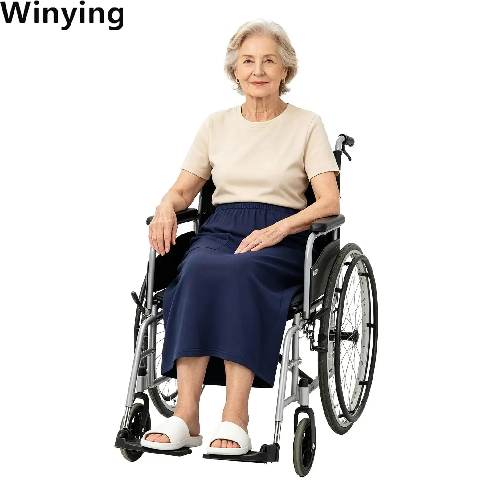 Women Adaptive Skirt Adjustable Press Buttons Elastic Waist Wrap Skirt for Medical Access