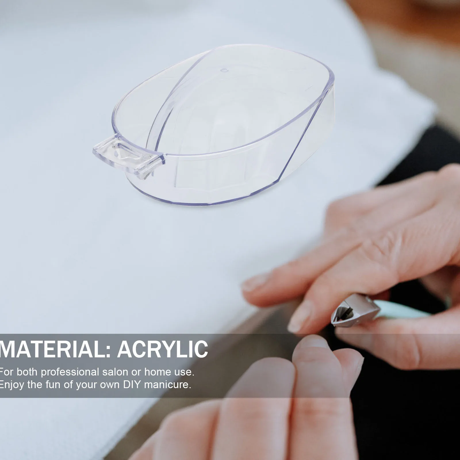 أطباق مانيكير عالية الجودة من الأكريليك، وعاء نقع الأظافر، تصميم أخدود مريح، صينية نقع يدوية، مزيل طلاء الأظافر