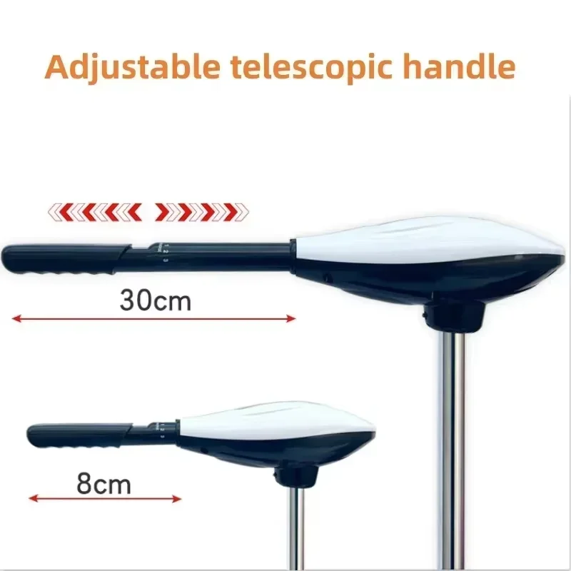 12/24V Electric Outboard Brushless Motor 18-88lbs Electric Trolling Motor Foldable Stainless Steel Shaft Boat Engine
