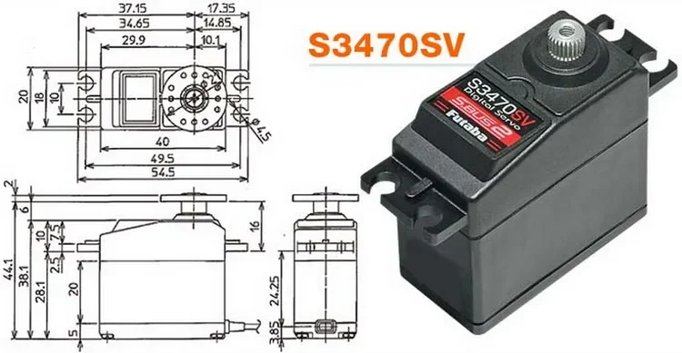 90% NEW FUTABA S3470SV double ball bearing steering gear s.bus 2 Standard High Voltage Servo S-BUS2 10Kg for RC S3051HV S3071HV