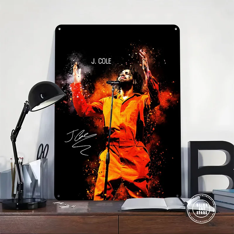 J. Cole Metal Poster Perfect Gift for Fans Lovers Personalized Wall Art Metal Sign for Vintage Retro Decoration Room Wand Deko