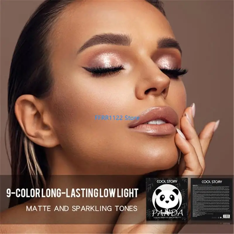 Y1UF paleta cieni do powiek Smoky, 9 kolorów fajne mieniące się matowe i błyszczące paleta cieni do powiek makijaż Halloween do