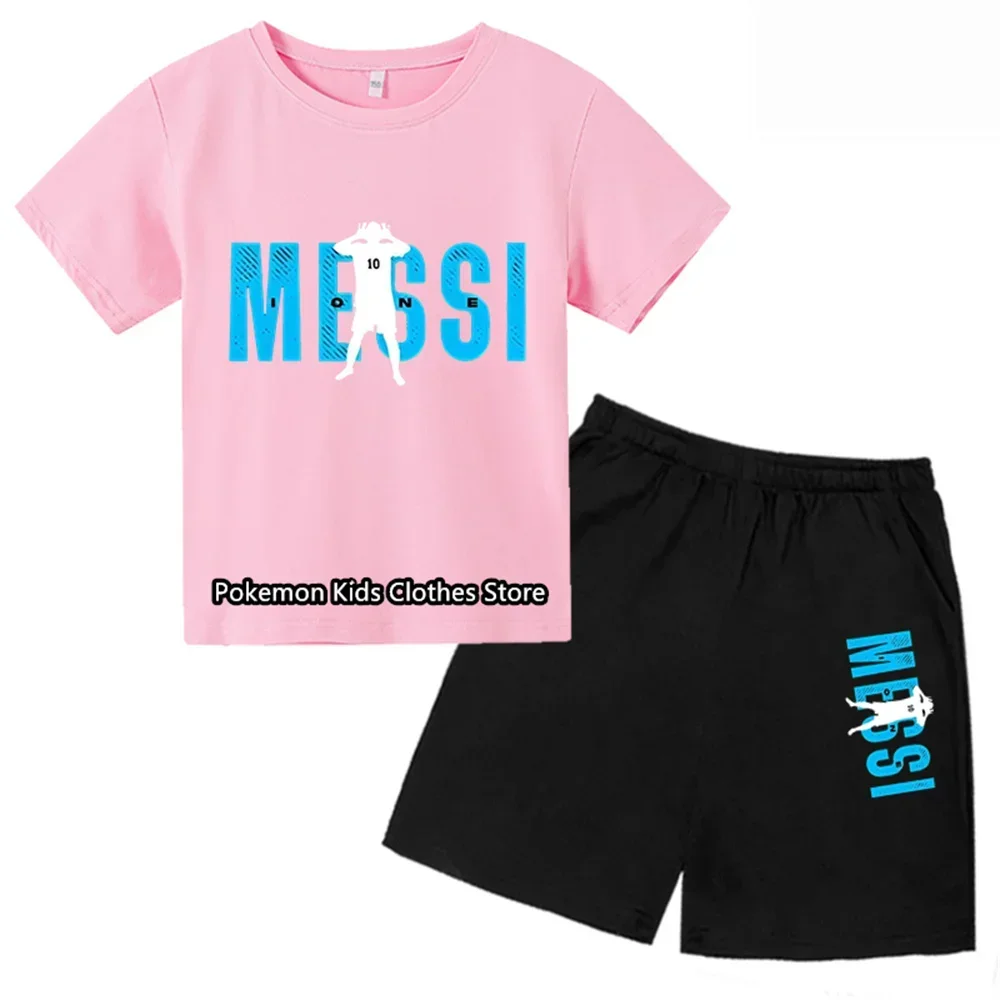 Miami Messi Tshirt Set Kids Boys Number 10 T Shirt Baby Girls Short Sleeves Cool Fans Tee Hip Hop Streetwear Tee Top