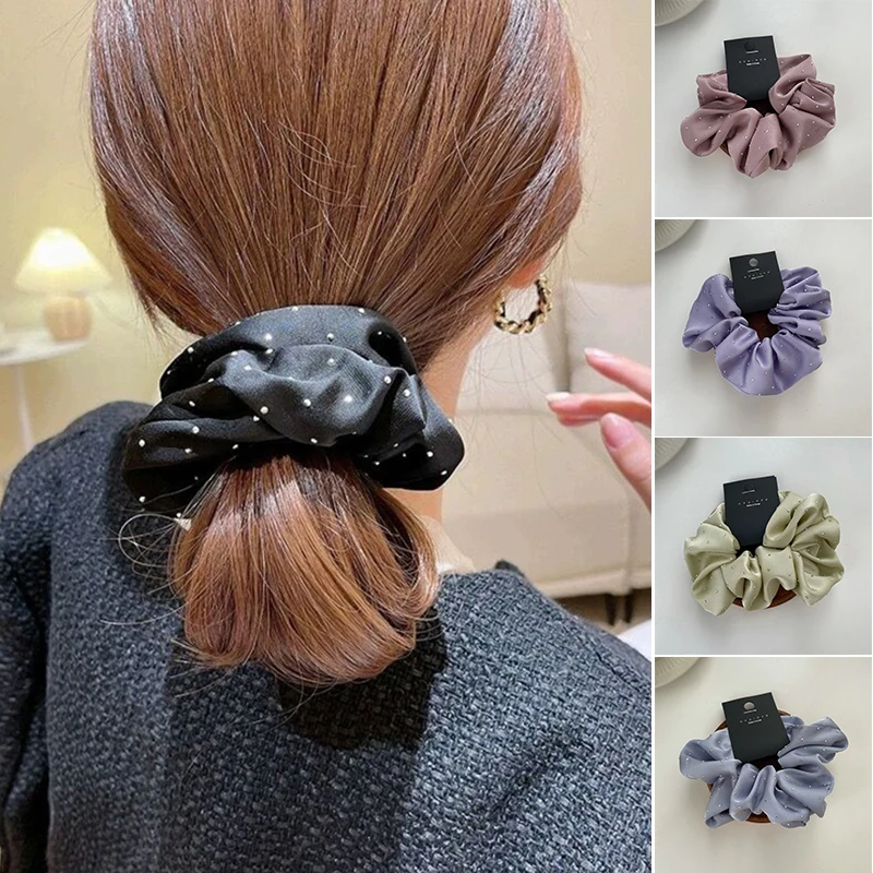 Shiny Starry Dots Women Scrunchie Elastic Multicolor Hair Band Ponytail Holder Girls Hair Accessories Elastic Hair Ties Rope