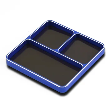 RS 98*98*11mm Strumento di archiviazione guarnizione dado vassoio magnetico in alluminio CNC per modello di aereo barca auto RC