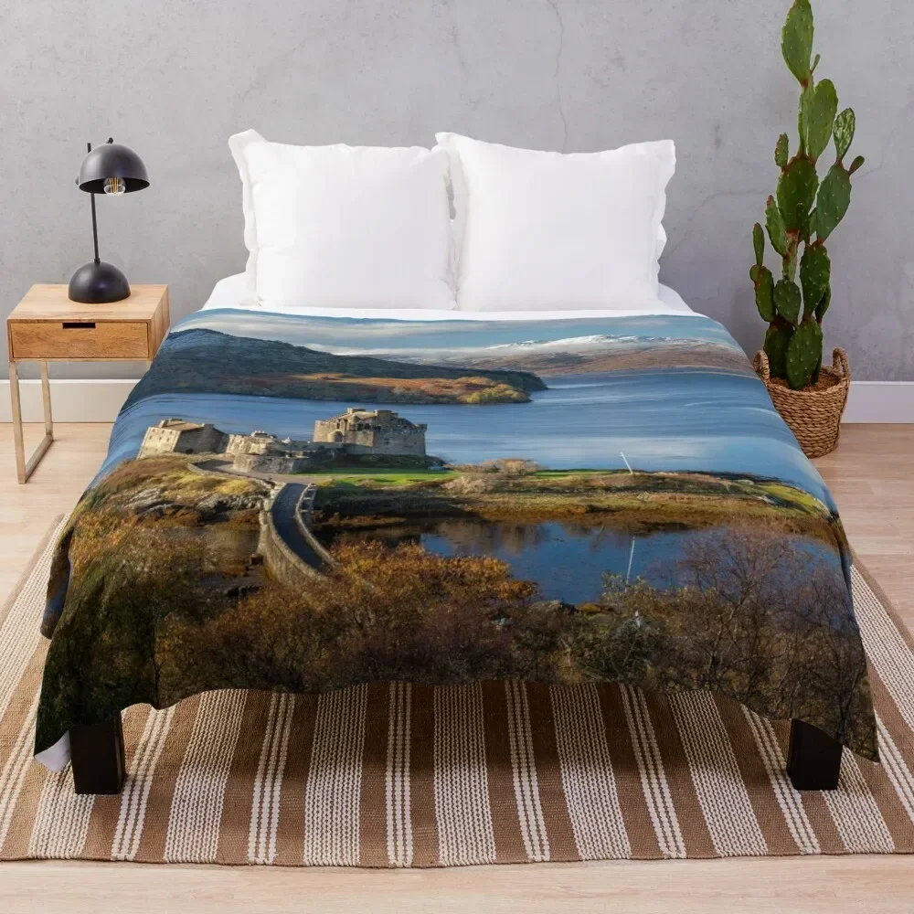 

Isle of Skye and Eilean Donan Castle in Autumn. Scotland Throw Blanket valentine gift ideas Decoratives for sofa Blankets