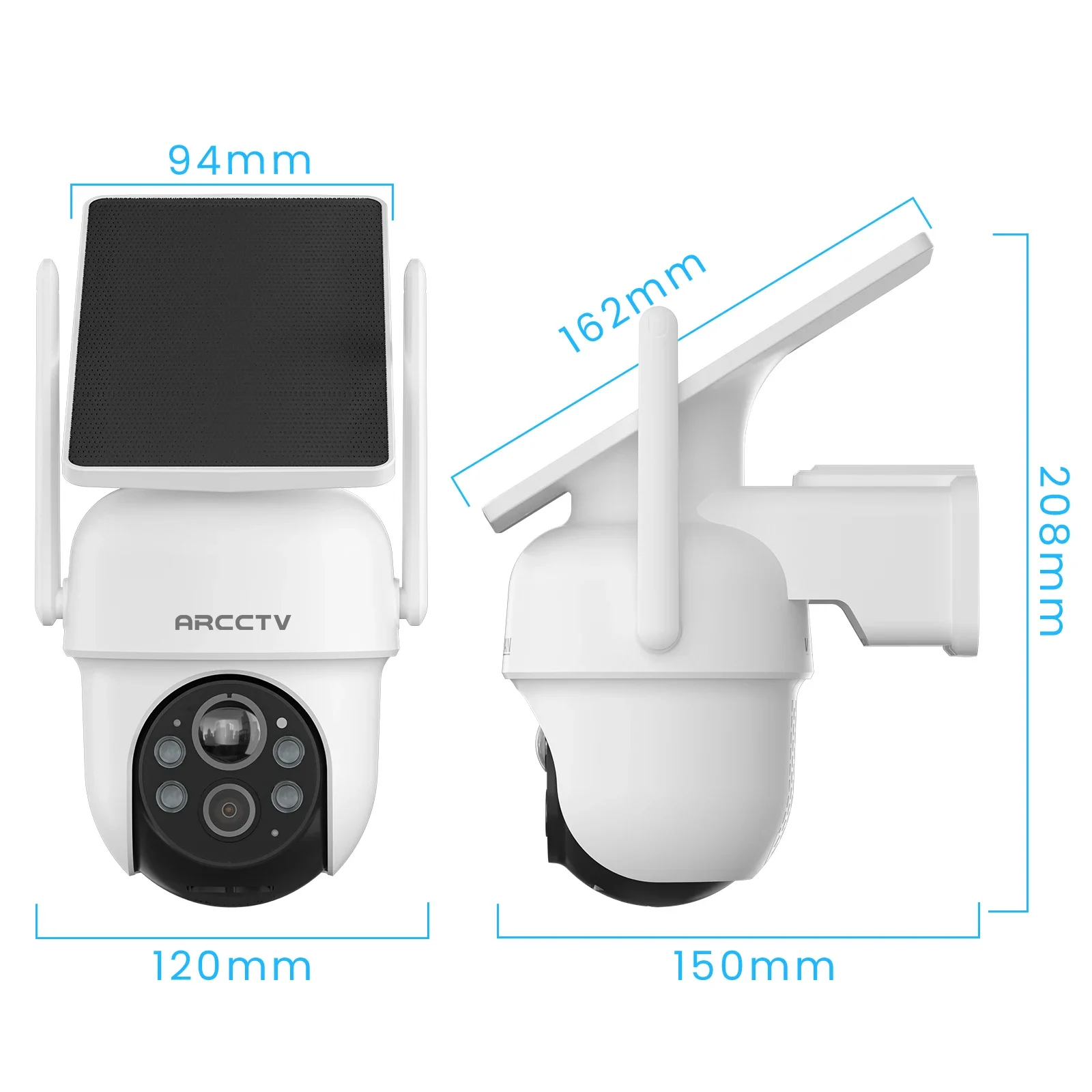 ARCCTV 4MP Solar Wifi Kamera Kit Outdoor Wireless Sicherheit Überwachung Kamera Set Sirene Alarm Humanoiden Erkennung Zwei-wege Audio – Detail 14
