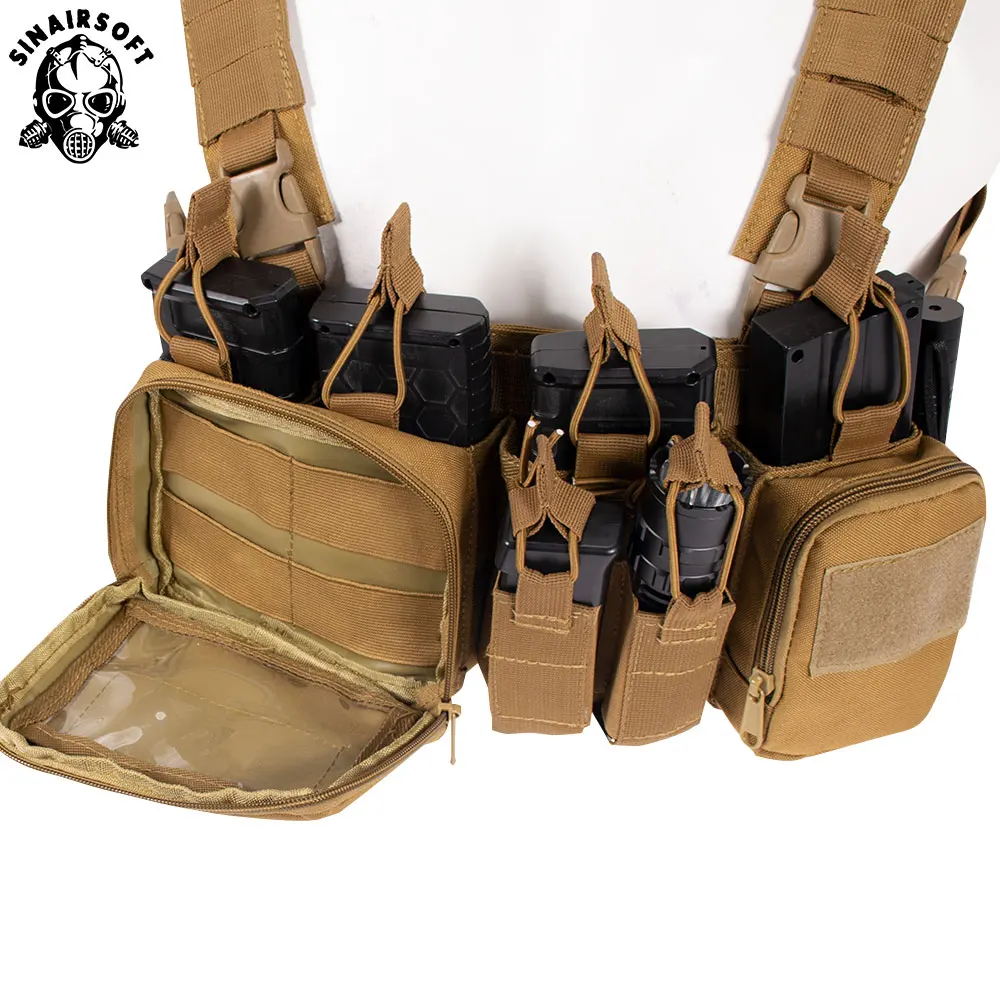 CS Match Wargame TCM Chest Rig Airsoft Tactical Vest Gear Pack Magazine Pouch Holster Molle System Waist Men Nylon Vest