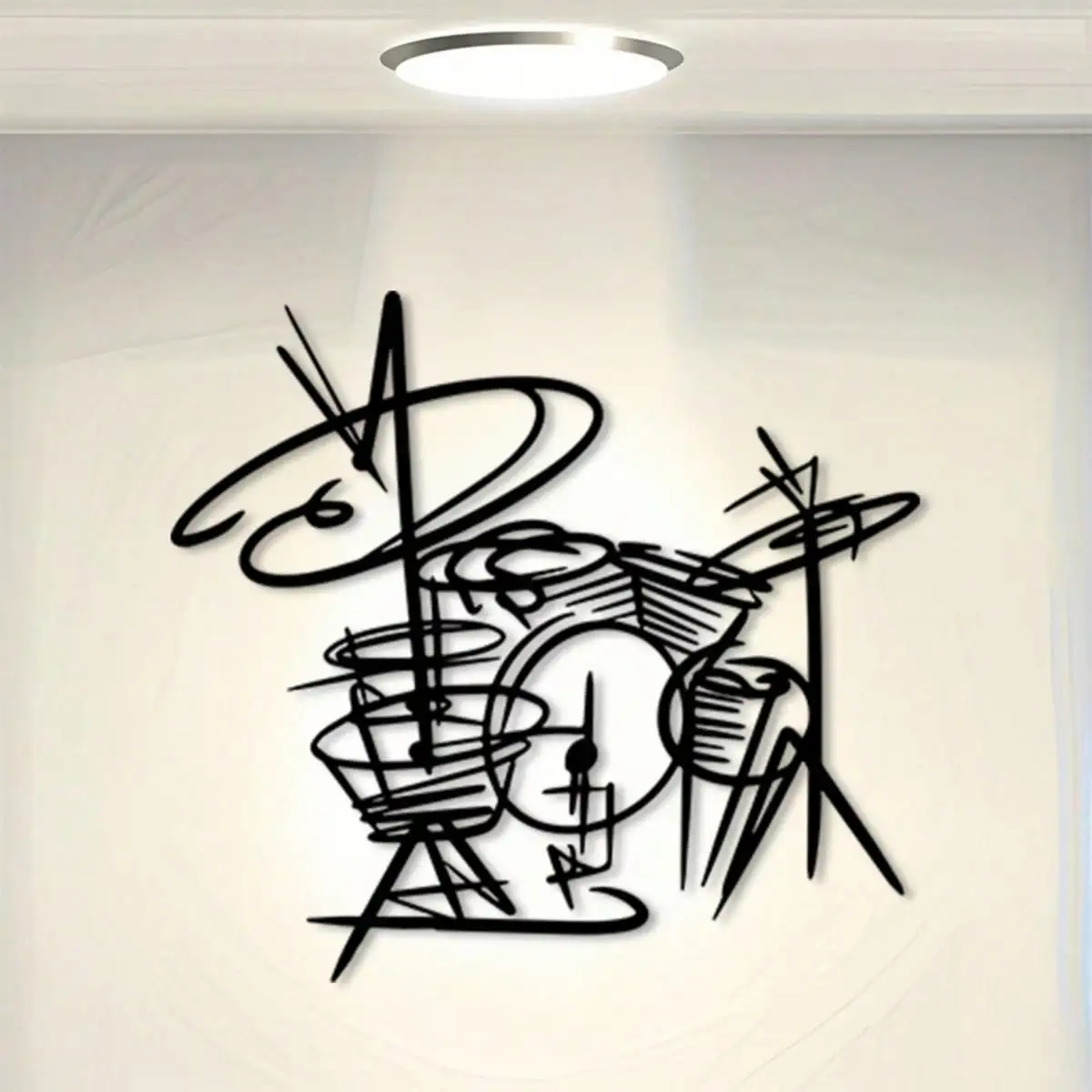 Rustproof Drum-Shaped Metal Wall Art Shelf: Modern Decor for Music Studio, Ideal Living Room Gift