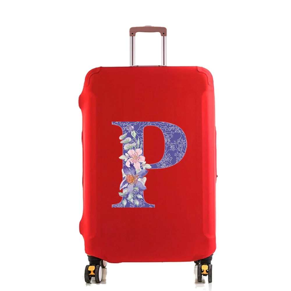 الأمتعة غطاء حقيبة حامي مرونة Case18 ~ 28 بوصة السفر الغطاء الواقي 2025 الأحرف الأولى الأرجواني زهرة نمط الطباعة #6