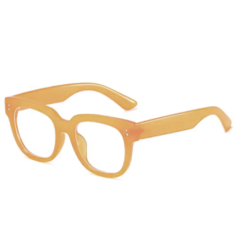 Retro Gelbe Brillenfassung Damen Lesebrille Herren Anti-Blaulicht Kurzsichtigkeitsbrille Klassische Eckige Computer-Korrektionsbrille