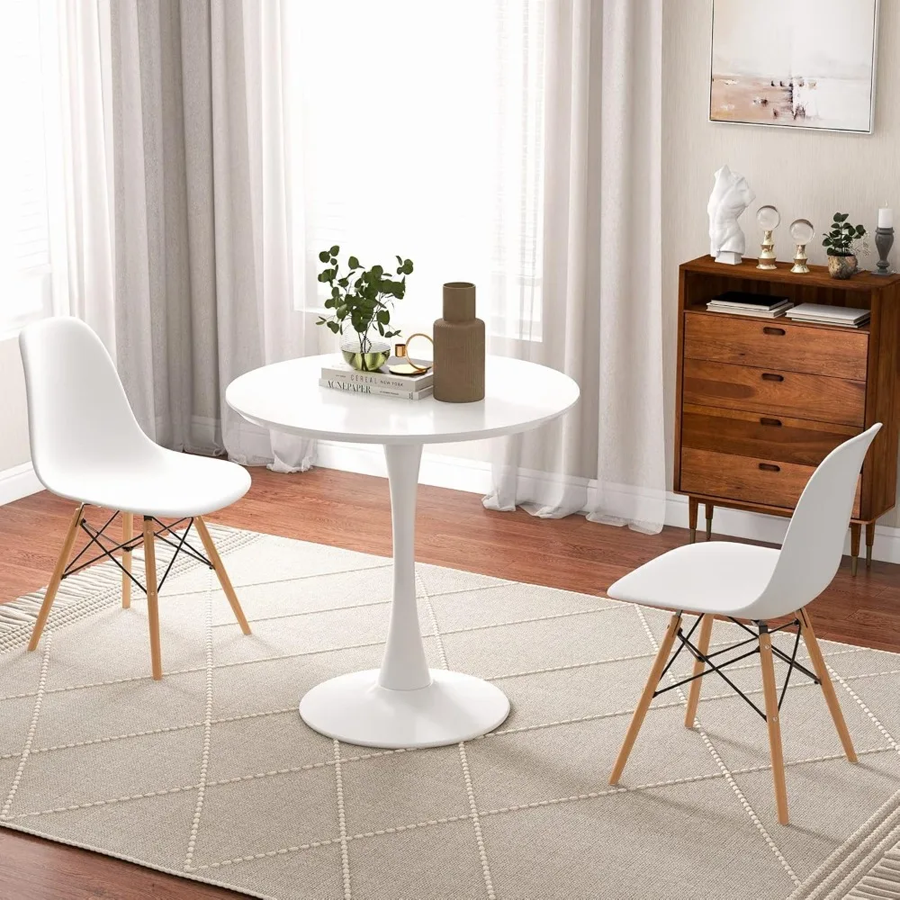 

3-Piece Dining Set for 2, Kitchen Tables and Chairs Set with 32” Round Table, Dining Chairs, Dinette Table Set for Small Spaces,